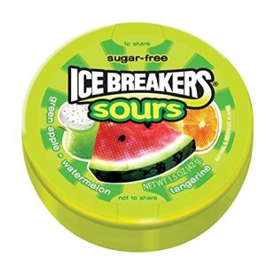 Ice Breakers Sours Sugar Free Candy with Flavour Crystals – Watermelon & Green Apple, 42g (Pack of 2)