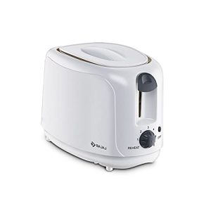 Bajaj ATX 4 750-Watt Pop-up Toaster, 2-Slice Automatic Pop up Toaster with Dust Cover & Slide Out Crumb Tray, 6-Level Browning Controls, Mid-Cycle Cancel Feature, 2-Yr Warranty, White Electric Toaster