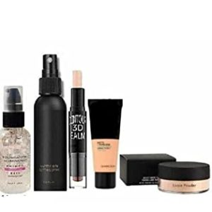 RETRIX Make Up Combo Kit For Girls & Women, 1Makeup Fixer, 1 Primer, 2 In 1 Concealer And Highlighter Stick, 1 High Definition Foundation, 1 compact powder