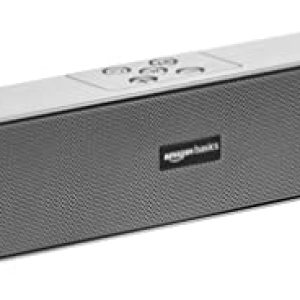 AmazonBasics Bluetooth Speaker 5.0 Soundbar with 16W RMS, 2000mAh Battery, Upto 19 Hrs Playtime Aux/USB Port (Grey)