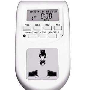 Blackt Electrotech 230V 24×7 Energy Saving Socket Type Digital Programmable Plastic Electronic Timer (White)