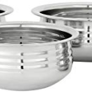 Amazon Brand – Solimo Stainless Steel Urli Set (Silver, 750ml, 1100ml, 1500ml and 1900ml) 4 pieces