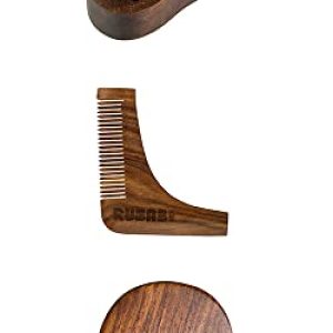 RUBAB MEN Beard Grooming Kit Set of 3 for Men | Premium Beard Brush, Beard Shaper & Beard Comb Combo to Your Daily Beard Grooming Needs | Made in India