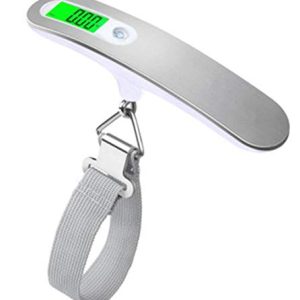 ThreeH Electronic Scale 4-digit LCD Portable Stainless Steel Button Battery Display Temperature 50kg/110lbs (White)