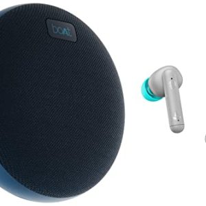 boAt Airdopes 141 True Wireless in Ear Earbuds with mic, 42H Playtime & Stone 180 5W Bluetooth Speaker with Upto 10 Hours Playback, 1.75″ Driver, IPX7 & TWS Feature(Blue)