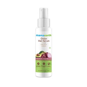 Mamaearth Onion Hair Serum For Silky & Smooth Hair, Tames Frizzy Hair, with Onion & Biotin for Strong, Tangle Free & Frizz-Free Hair – 100 ml