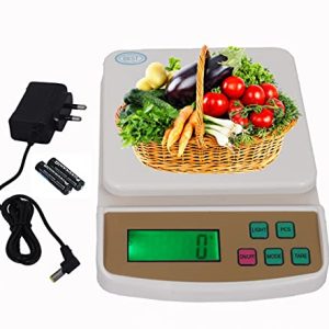 REXBURG® Electronic Kitchen Digital Weighing Scale with Tare Function with Adaptor (10 Kg-SF 400A) – White.