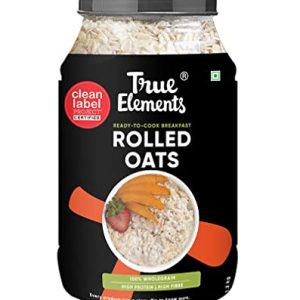 True Elements Rolled Oats 1.2 kg – 100% Wholegrain and Gluten Free | High Protein Oats | Healthy Breakfast Essentials