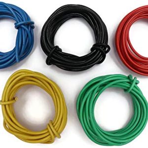 Electronic Spices Single Core Breadboard Jumper Hookup Wire”Pure Copper” Breadboard Wire, 22 Gauge Wire, Hookup Wire (2 Meters/5Color, Total 10 Meters Pack)