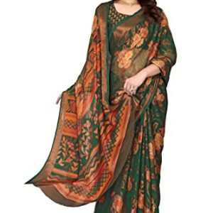 Winza Designer Women’s Chiffon Brasso Printed Saree with Blouse Piece (PS Brasso Gagan_W)
