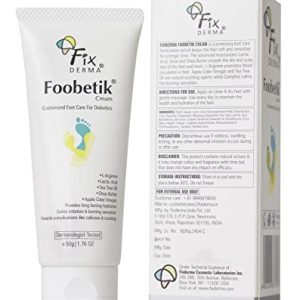 Fixderma Foobetik Cream, Foot cream, Foot care for diabetic, For Dry & Cracked Feet, Moisturizes & Soothes Feet, Heel Repair, For Calloused, or Chapped Skin, Paraben Free – 50g