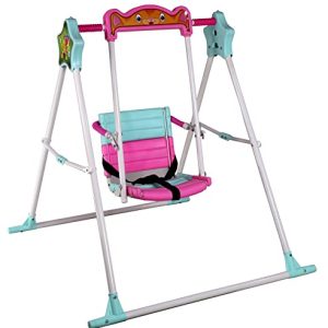Maanit Garden & School Toy Single Seater Alloy_steel Swing for Children Babies Indoor Outdoor (Blue,Pink)