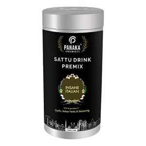 Panaka Consumables Italian Chana Sattu Drink Mix – 210g, Natural Vegan Diabetic Friendly Grain Drink, Nutrition Rich Tasty Zero Sugar Meal Replacement, Flavor of Rural Indian Breakfast (Classic Insane Italian)