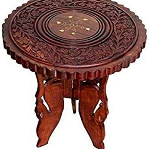 Bros Moon 9 inches Kid’s Favourite Elegant Versatile Table Antique Classy Wooden Stool for Living and Bed Room Furniture/Out Door/Garden use/Gift/Festival