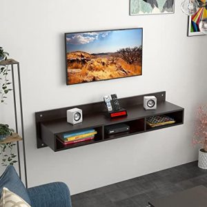 BLUEWUD Reynold Engineered Wood Tv Entertainment Wall Unit Wenge, Large, for Upto 50″