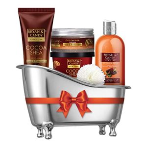 Bryan & Candy Cocoa Shea Bath Tub Kit Gift Set For Women And Men, Complete Home Spa Experience (Shower Gel, Hand & Body Lotion, Sugar Scrub, Body Polish)