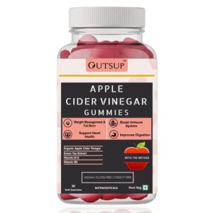 Outsup Apple Cider Vinegar Gummies with The Mother for Advance Weight Loss Management Products for Men & Women – Formulated for Energy Boost & Gut Health -Digestive Support & Detox – 30 Gummies