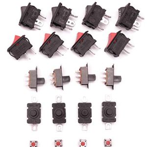 Electronic Spices Combo of 5 type switch Slide, Push, and Rocker switch 4 pieces each for project