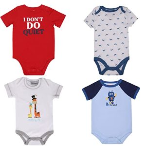 Happy Hippie Super Comfortable Romper/Bodysuit/Onesies for Baby Boys & Baby Girls- Pack of 4 Assorted