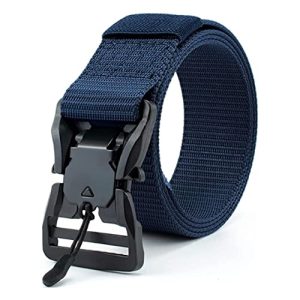 JETTREAM Nylon Tactical Belt, Military Style Webbing with Quick-Release Plastic magnetic Buckle, Casual Men Quick-Fastening Outdoor Belt for Men