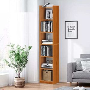 Lukzer 6 Layer Engineered Wood Bookshelf Multipurpose Home Decor Storage Rack Bookcase Showcase Organizer for Living Room, Kitchen, Bedroom(MR-005/Oak Brown /180 x 33 x 24cm) DIY (Do It Yourself)