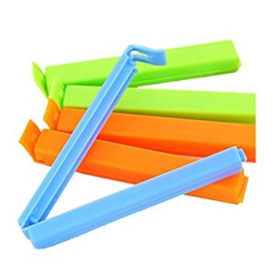 InddusHome® – 24Pc 4″ Size BPA Free Plastic Food Snack Bag Pouch Clip Sealer for Keeping Food Fresh for Home Kitchen Camping (Multi Color)
