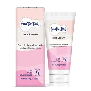 Footvital Foot Cream with Moisturising Kokum Butter For Dry, Rough, Chapped & Cracked Heels Winter Care Foot Repair Cream Soften Hard Corns & Calluses Velvety Touch Non-Greasy- 50gm