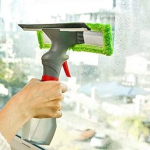 Arwaa 3 in 1 Plastic Easy Glass Spray Type Cleaning Brush Wiper Clean Shave Car Window Cleaner for Car Window, Mirror, Glass, Floor, Stove with Spray, Cleaning Cloth- (Modern)