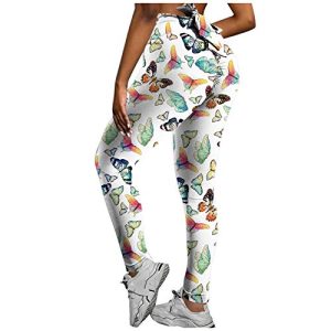 MasterUnion White Ladies Fall Tights 2022 Clothing Trendy Graphic Track Yoga High Cut Straight Leg Pants Leggings Tights for Female 7F 7F XL