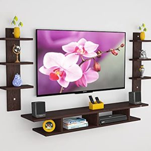 DAS Volker Engineered Wood TV Entertainment Unit Stand Set Top Box Stand for Living Room Flowery Wenge Large (Ideal for up to 55″) Screen