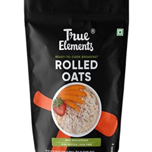 True Elements Rolled Oats 500g – High-Fibre Breakfast Essentials | Gluten Free Rolled Oats | Diet Food