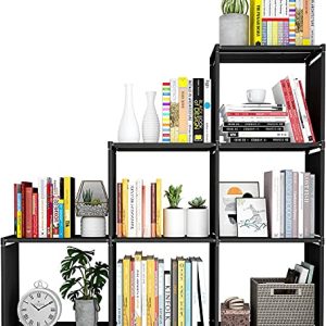 Snazzy Metal Fabric Multipurpose Foldable Open Bookshelf, Book Shelves, Bookcase, Bookrack, Book Storage Organizer Shelf for Study Room Home Office Library (Black)