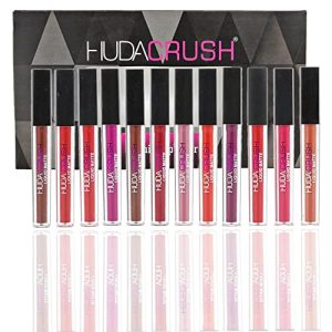 Sh.Huda Hudacrush Beauty Matte Finish, Long Lasting, Waterproof Liquid Lipsticks Combo Set For Women – 12Pcs