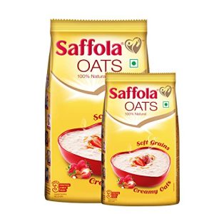 Saffola Oats | Rolled Oats | Delicious Creamy Oats | 100% Natural | High Protein & Fibre | Healthy Cereal for weight loss | 1Kg with 300g to 400g Free