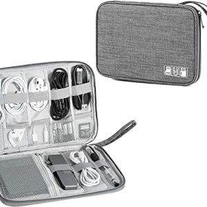 Seagull flight of fashion Single Layer Electronic Gadget Organizer Case , Tech Kit Accessories Organizer Bag with Mobile Stand – 25 x 19 x 2 cm – Grey – Model 1