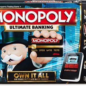 Monopoly Ultimate Banking Edition Board Game, Electronic Banking Unit, Multi Color Game For Families And Kids Ages 8 And Up