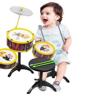 Verbier Musical Drum Set for Kids Drum Band/ Musical Instrument for Kids/Musical Drum Toy Set with 3 Drums, 2 Drum Sticks Birthday Return Gift Item for Kids Set of 1