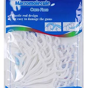 FLYNGO 3 in 1 Tooth Cleaning Dental Floss Toothpicks Plastic Set for Clean Teeth Fresh Breath and Healthy Gums, 50 Piece Set (White)