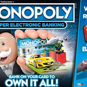 Monopoly Super Electronic Banking Board Game, Electronic Banking Unit, Choose Your Rewards, Cashless Gameplay Tap Technology, for Ages 8 and Up, Multicolor