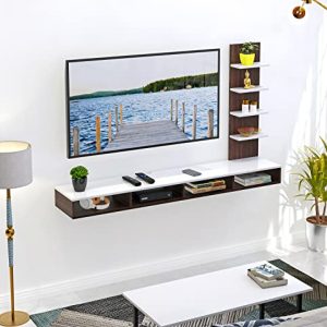 BLUEWUD Primax Engineered Wood Tv Entertainment Wall Unit Wenge, Large, for Upto 55″