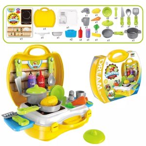 Kitchen Cooking Toys for Girls 26 PCS Pretend Play Kitchen Accessories Set for Kids with Electronic Induction Cooktop Cookware Pots and Pans, Cooking Utensils Cutting Vegetables & Fruits
