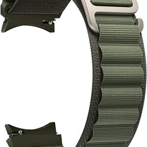 PEFKO PSS43 20MM No Gap Nylon Alpine G-Hook Watch Replacement Bands / Straps Compatible for Samsung Galaxy Watch 4 Band & Galaxy Watch 5 Band 44mm 40mm/Watch 5 Pro Bands 45mm/Galaxy Watch 4 Classic Bands 46mm 42mm,20mm Sport Strap Wristbands for Men Women Unisex
