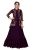 Miss Ethnik Women’s Faux Georgette Semi Stitched Top With Faux Georgette Jacket Solid Flared Top Dress Material (Gown)