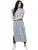 AnjuShree Choice Women Stitched Straight White Blue Printed Cotton Kurti