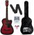 Intern INT-38C-RD-G Linden Wood Cutaway Right Handed Acoustic Guitar Kit, With Bag, Strings, Pick And Strap (Red, 6 Strings)