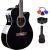 Kadence rosewood Guitar Frontier Series, Electric Acoustic Black Guitar With EQ, Die Cast Keys, Set Of Strings, Strap, Picks And Bag (Black EQ, Electric Acoustic)