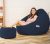 LEXAVI Brand® – Bean Bag with Footrest Filled with Beans, Large Jumbo Size in Faux Leather – (XXXL, Navy Blue)