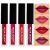 HUDACRUSH BEAUTY Mini Lipsticks Combo Pack of 4 Liquid Matte Lipstick Set, Red Edition