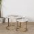 Priti Coffee Table Nesting Side Coffee Tables Set of 2 Golden White Marble Finish Table Top Sturdy Metal Frame Wood Desk Centerpiece Living Room Bedroom Apartment Modern Industrial Simple Nightstand