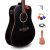 Kadence Slowhand Premium Jumbo Semi Acoustic Guitar with Heavy Padded Bag, guitar cable, Pro Capo (Black Spruce Wood)